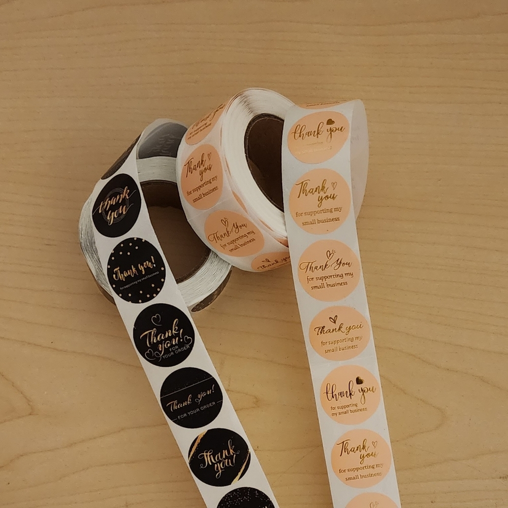 1000 Thank You Stickers 500 Per Roll Shipping Supply